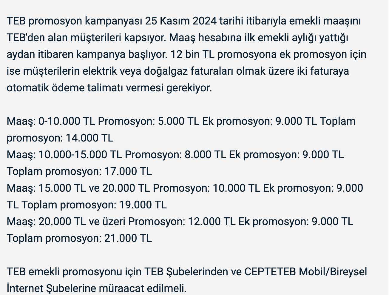 İş Bankası ve TEB emekli maaşı promosyon tutarları 2025