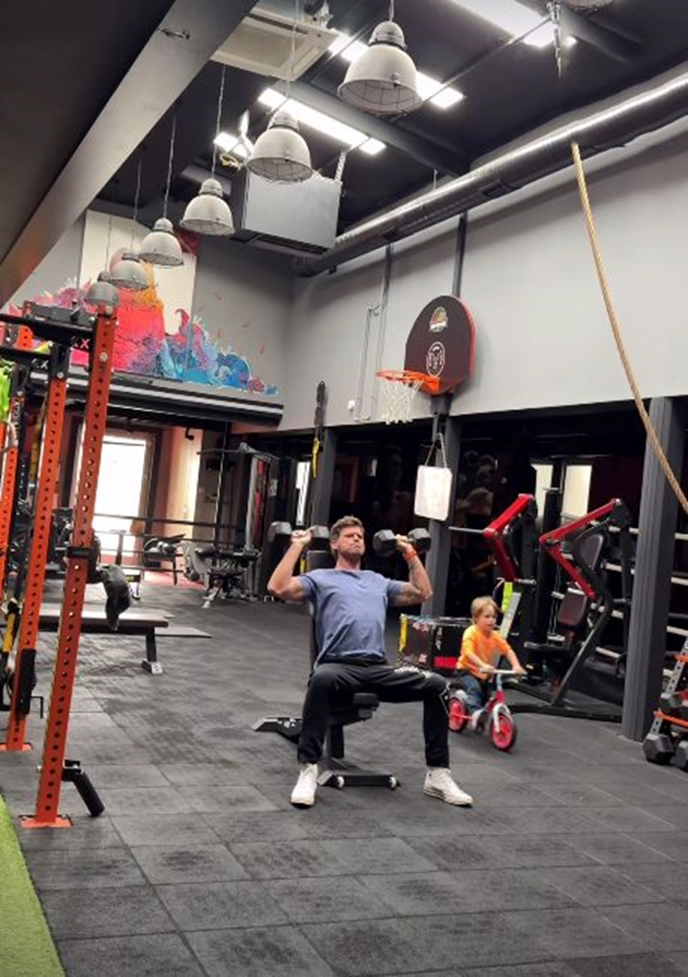 Baba oğul spora gittiler